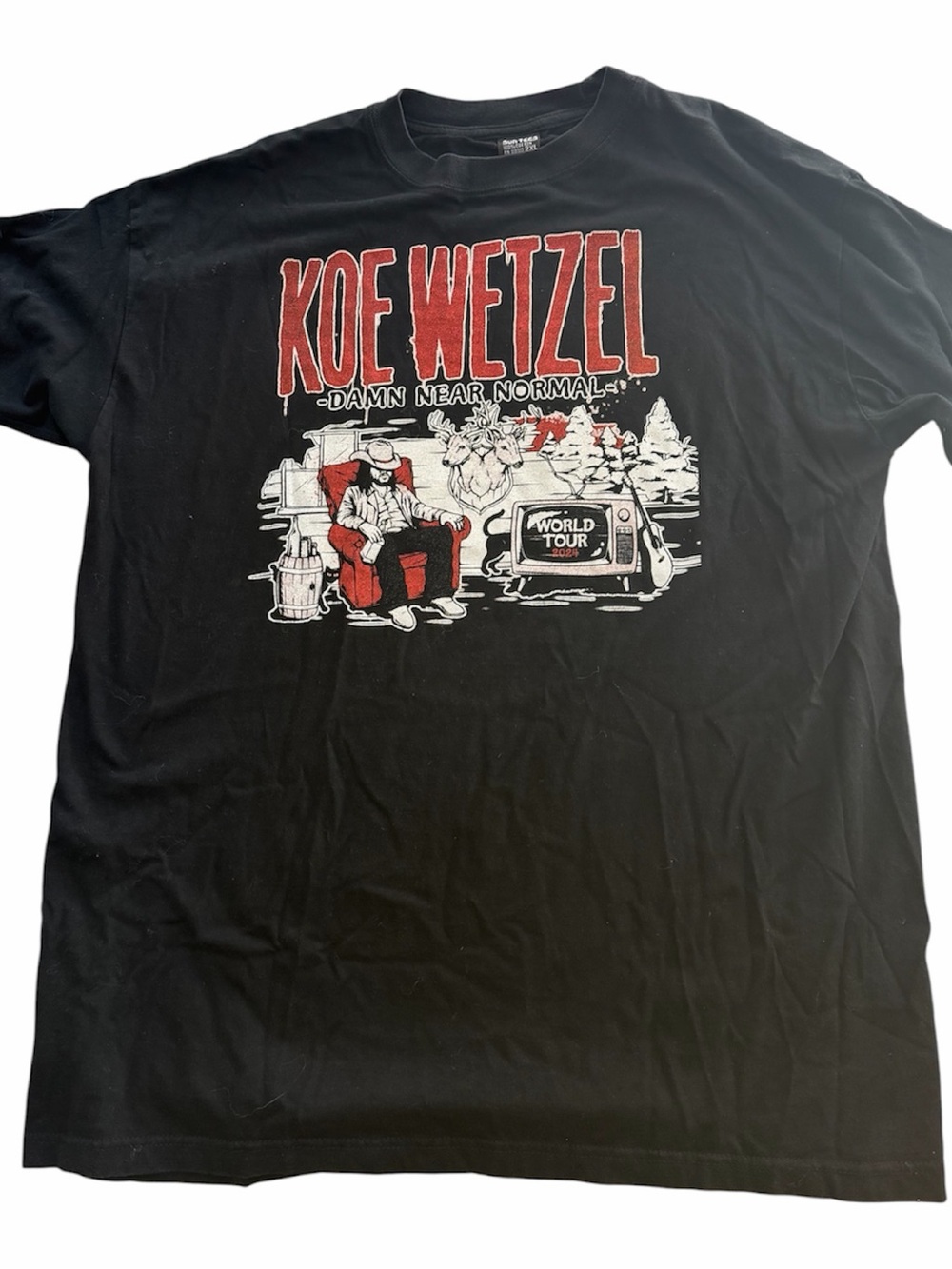 Koe Wetzel 'Damn Near Normal' Black Graphic Tee